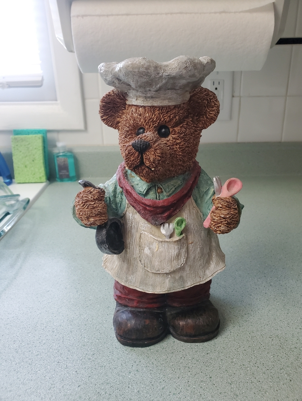 Ceramic Chef Teddy Bear Figurine